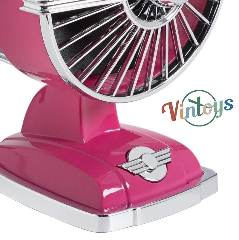 Mini Ventilatore da Scrivania Vintage USB Fucsia